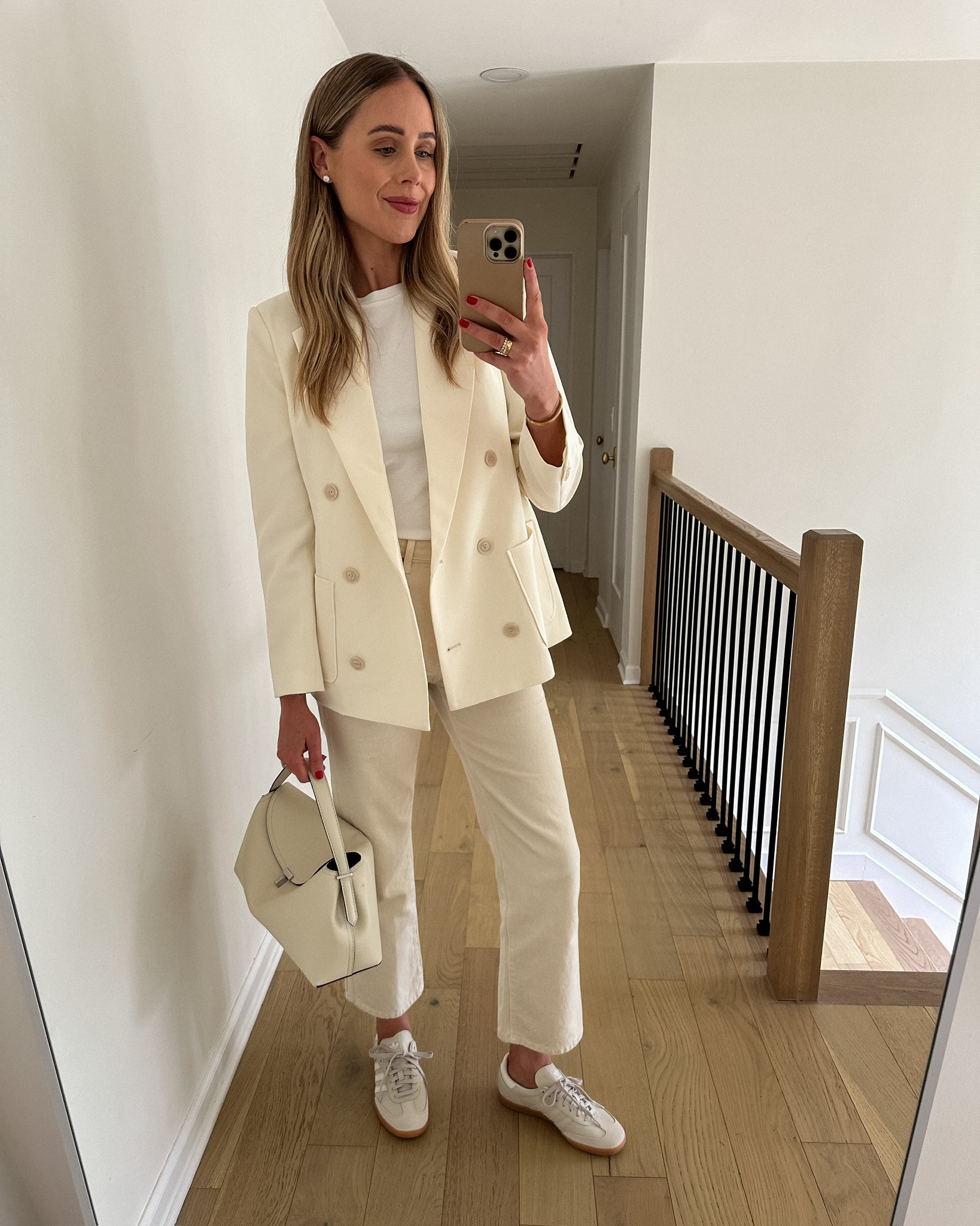 2024 Spring Capsule Wardrobe #springfashion #capsulewardrobe #springoutfit #springcapsule #creamblazer #ivoryblazer #blazerlook #workwear #officeoutfit #toteme #sambas #sambasoutfit #fashionjackson

#LTKstyletip #LTKSeasonal #LTKover40