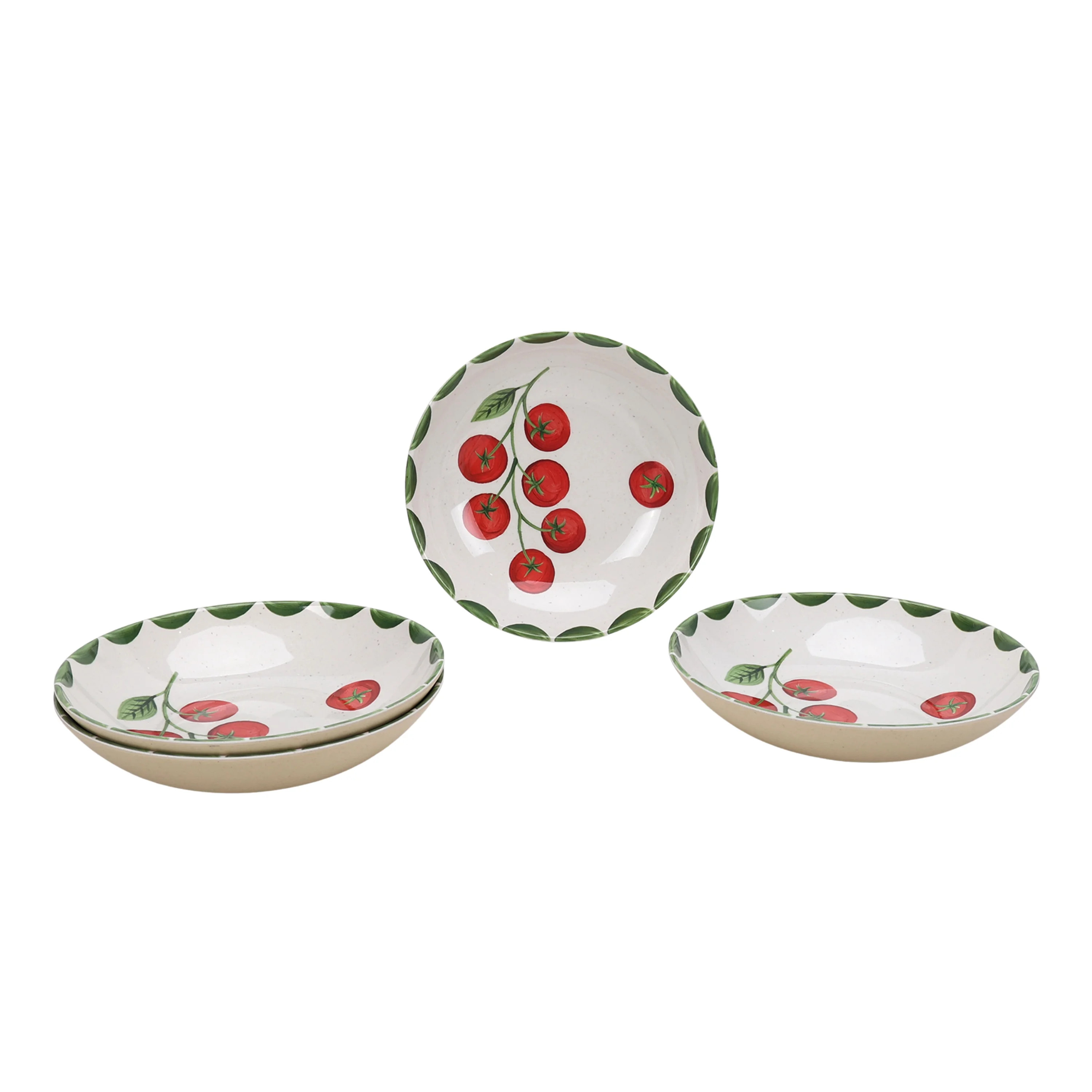 BHG 4-Pack Tomato Dinner Bowl, Beige, Dishwasher Safe | Walmart (US)
