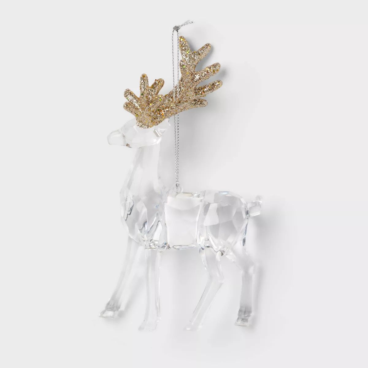 Acrylic Deer with Glittered Antlers Christmas Tree Ornament - Wondershop™ | Target