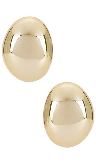 Ettika Smooth Dome Earrings in Metallic Gold. | Revolve Clothing (Global)