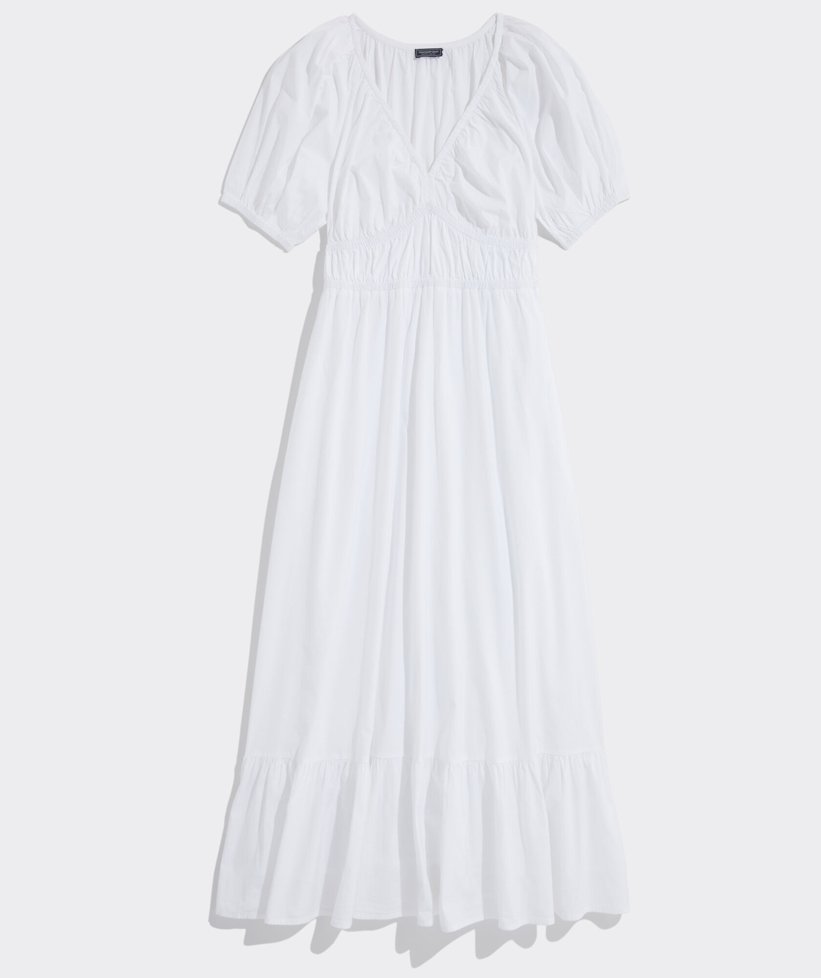Marina Poplin Puff-Sleeve Midi Dress | vineyard vines