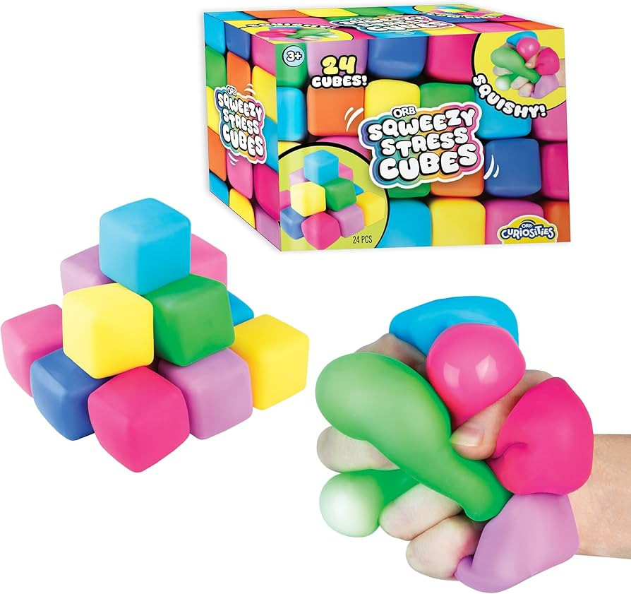 ORB 24 Pack Slow Rising Squishy Stress Cubes - Easy Sqweezy Squishy Cubes - Soft Dough Stress Bal... | Amazon (US)