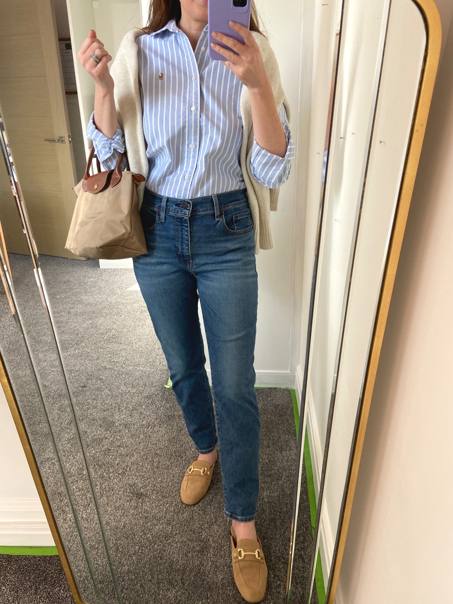 Spring layers done right 🌸💙🌊
It’s that in-between weather where you still need a bit of warmth, so I layered a cream knit sweater over my go-to Ralph Lauren Oxford Shirt (the striped one is such a classic). Paired it with my fave Levi’s straight-leg jeans for that comfy but pulled-together vibe.

On my feet—my absolute staples lately—Holland Cooper Kingston horsebit loafers in tan suede. So chic but super comfy. Topped it off with my trusty mini Longchamp Le Pliage tote in beige because it goes with everything.

#LTKSeasonal #LTKOver40 #LTKStyleTip