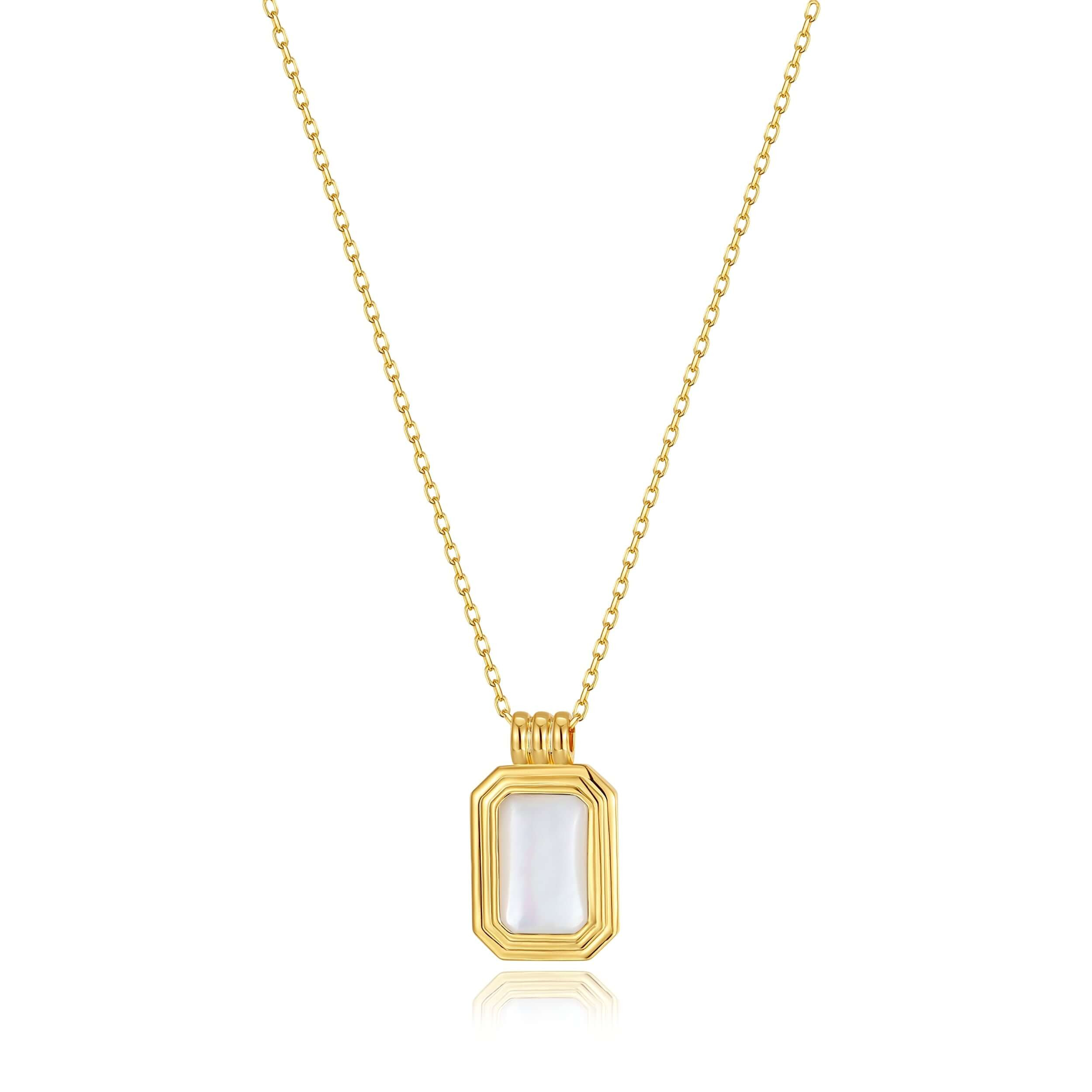 「Radiance」Mother-of-pearl Rectangle Necklace | Suihe Jewelry