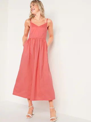 Cotton-Poplin Cami Maxi Swing Dress for Women | Old Navy (US)