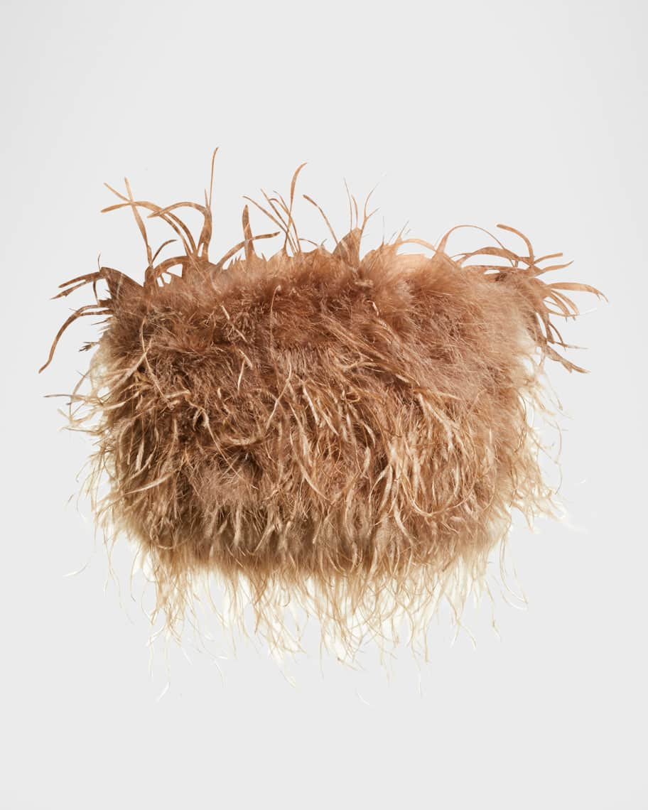 Zaina Ostrich Feather Bustier Top | Neiman Marcus
