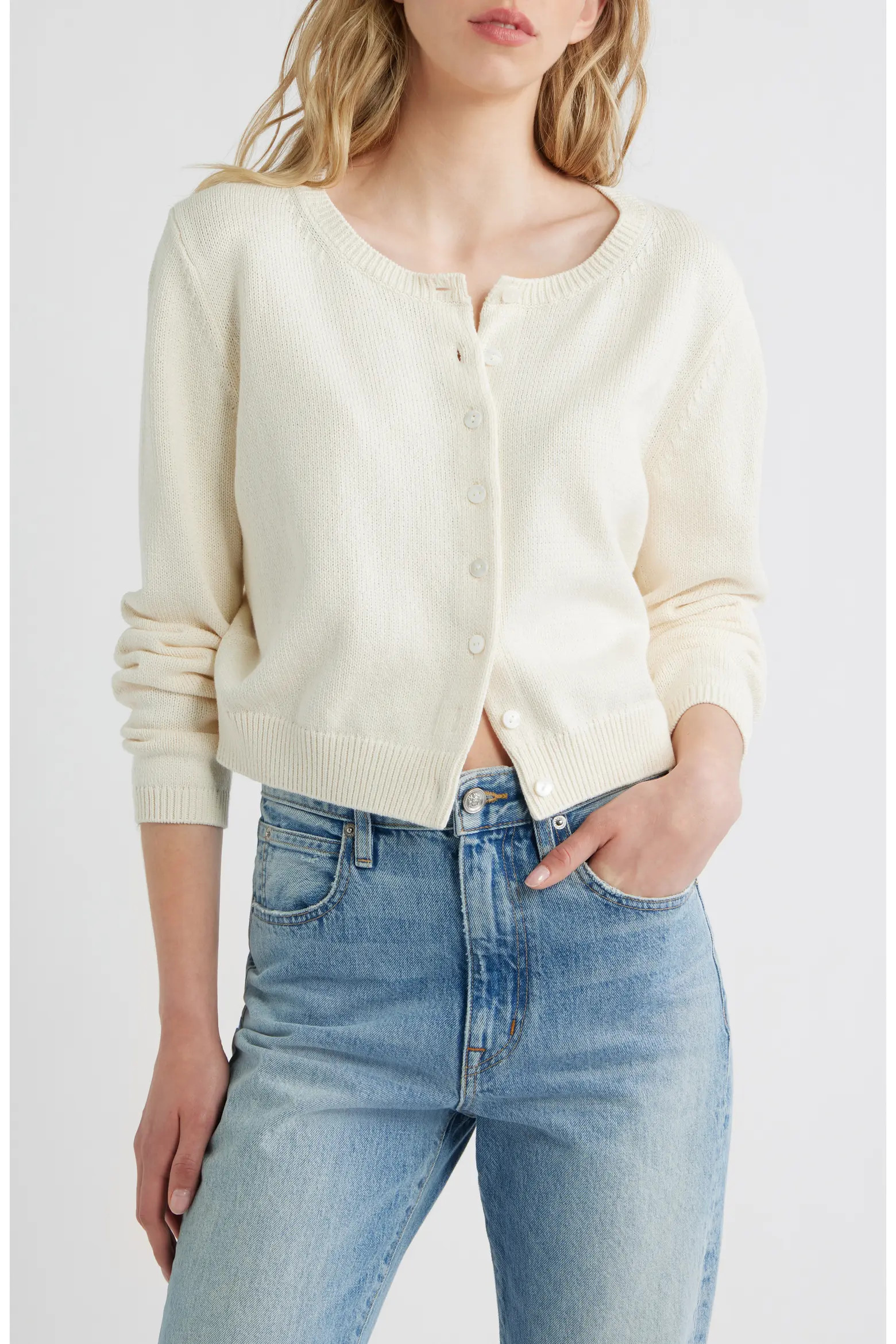 Clara Cotton Crewneck Cardigan (Women) | Nordstrom | Nordstrom