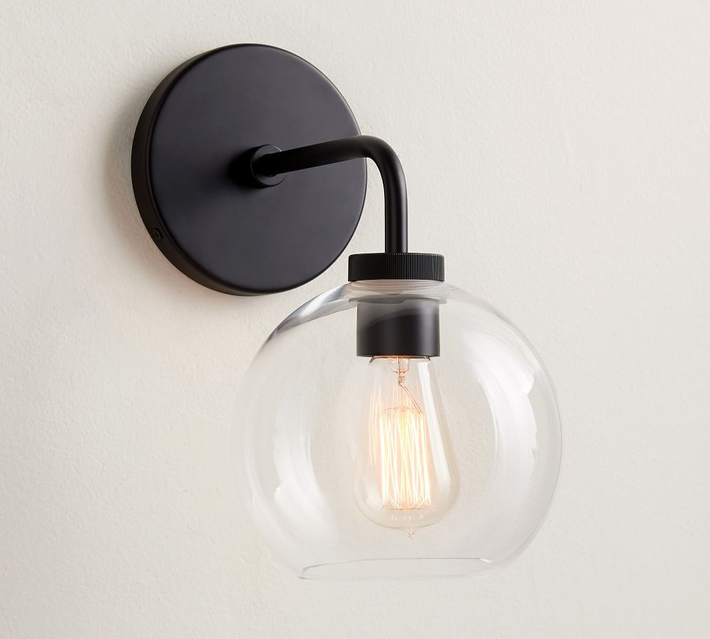 Matte Black Reagan Globe Single Sconce | Pottery Barn (US)