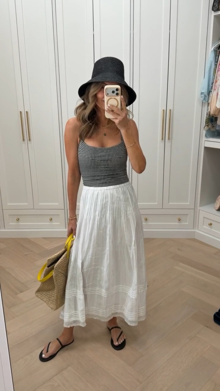 J Crew 30% off sale! I’m 5’6’'
-one piece gingham bathing suit size 2
-flowy white skirt size XXS

#LTKSeasonal #LTKSaleAlert #LTKOver40