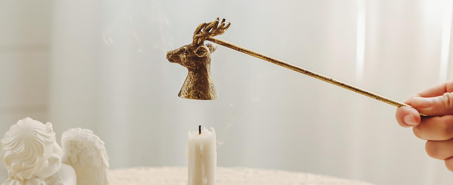 NIKKY HOME Candle Snuffer, Deer Decorative Candle Extinguisher Candlesnuffer with Long Handle Can... | Amazon (US)