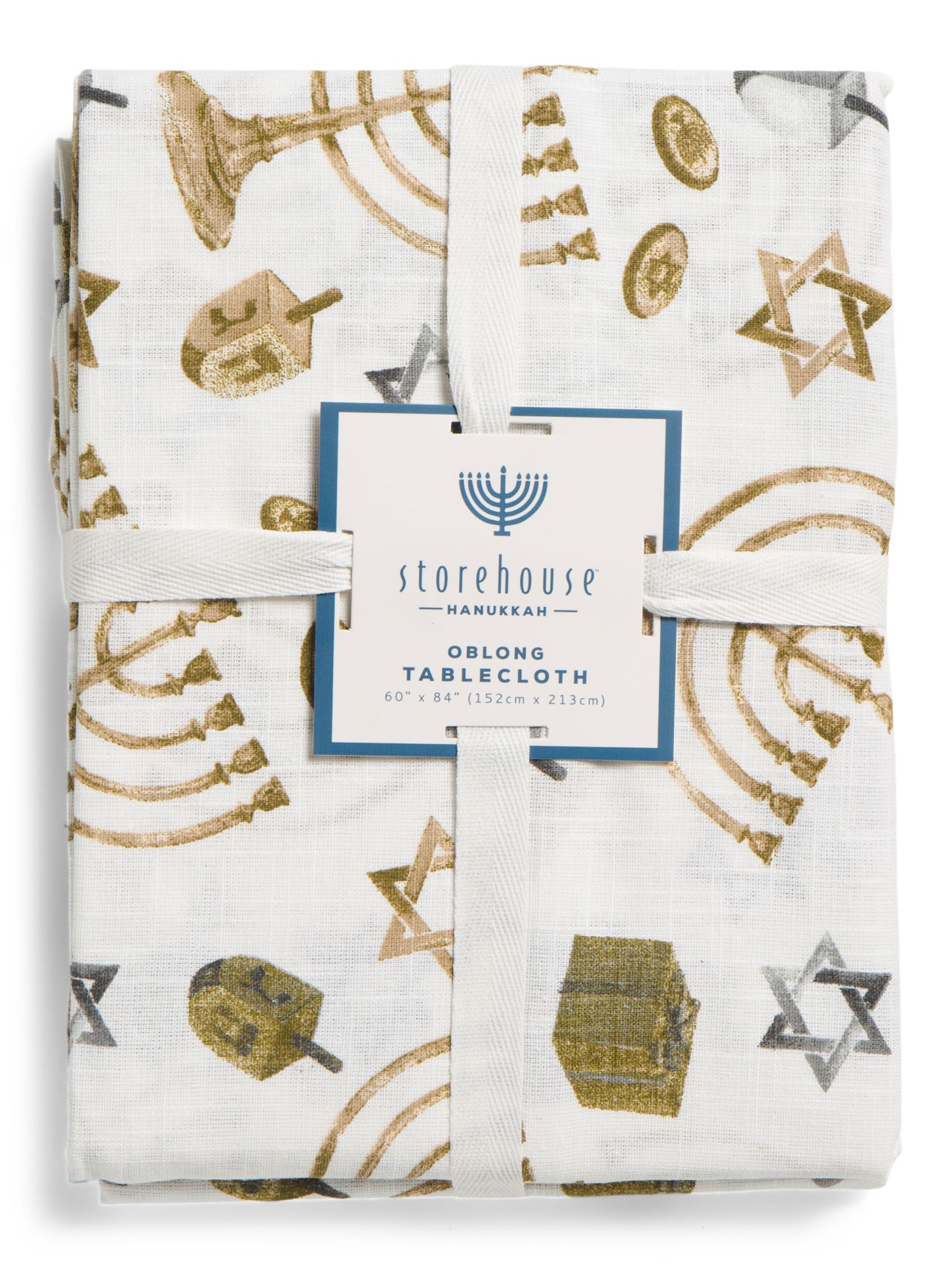 60x84 Hanukkah Icons Allover Tablecloth | TJ Maxx