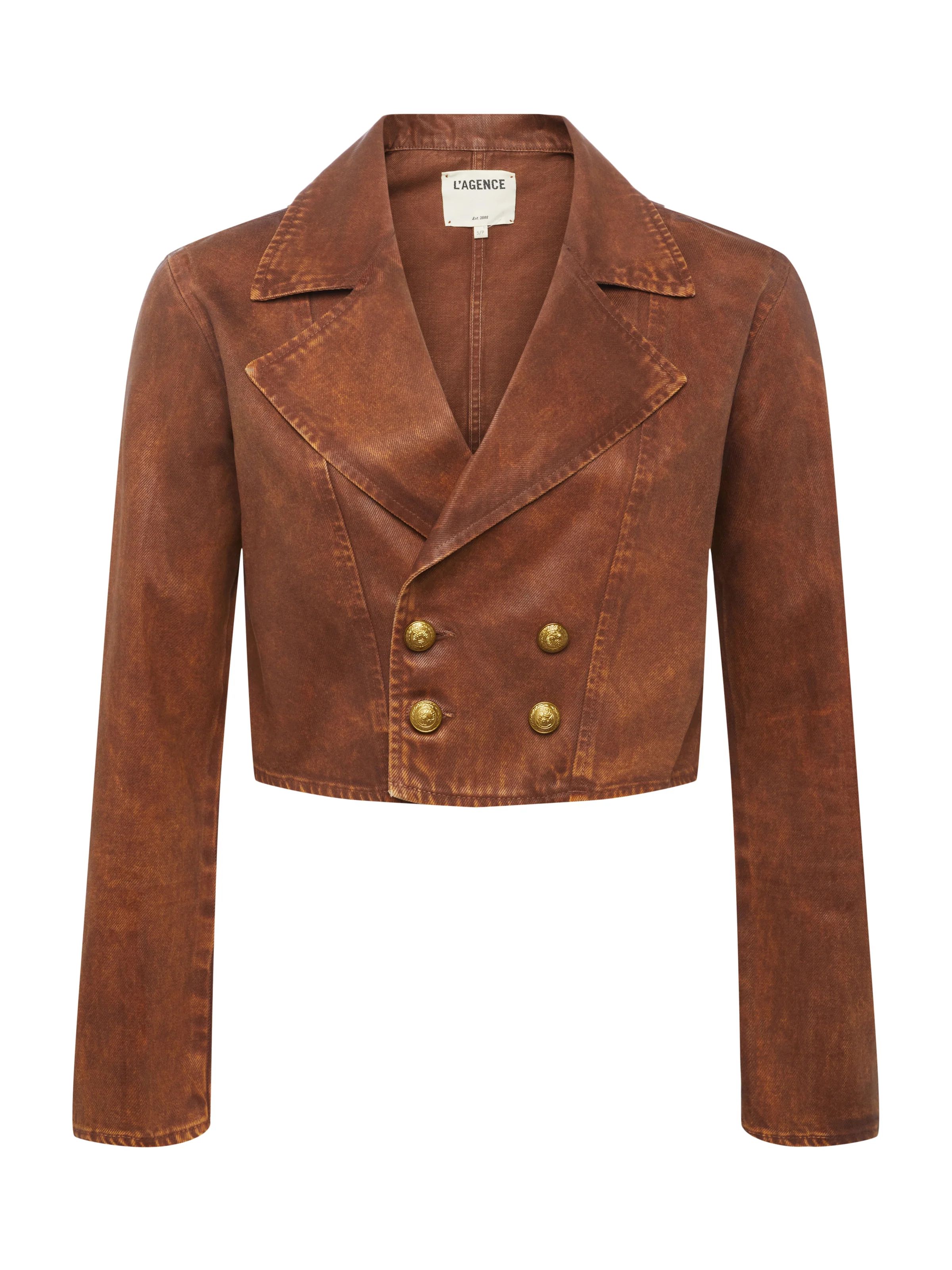 L'AGENCE Laverne Coated Jacket In Henna Mineral Coated | L'Agence