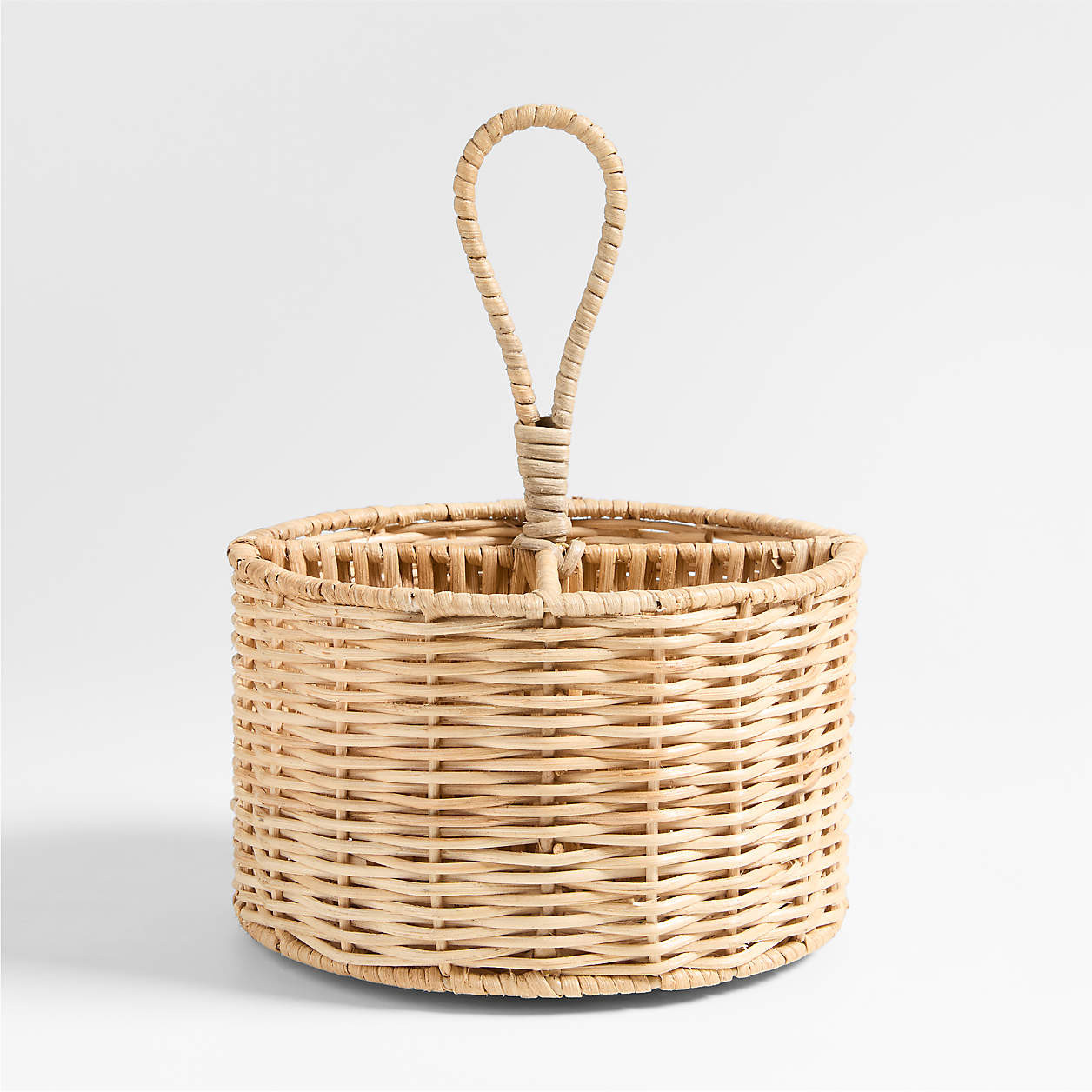 Woven Fiber 8" Flatware Caddy with Handle + Reviews | Crate & Barrel | Crate & Barrel