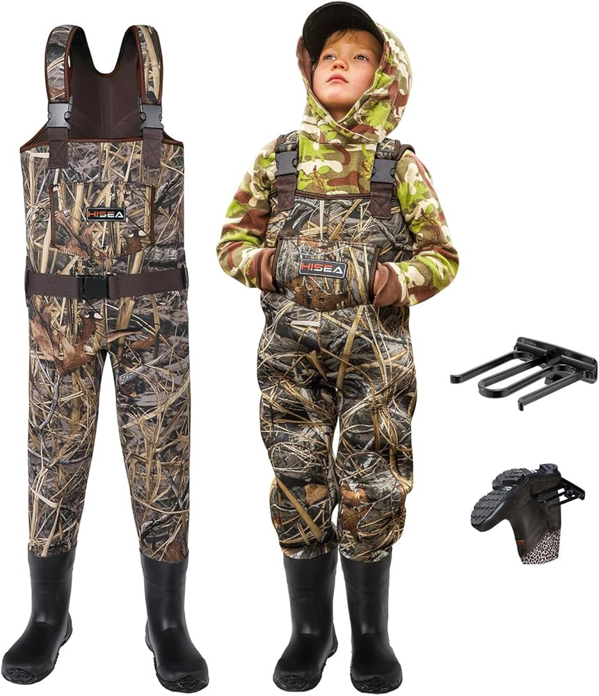 HISEA Kids Chest Waders for Toddler & Children Neoprene Youth Duck Hunting Waders for Kids Boys G... | Amazon (US)