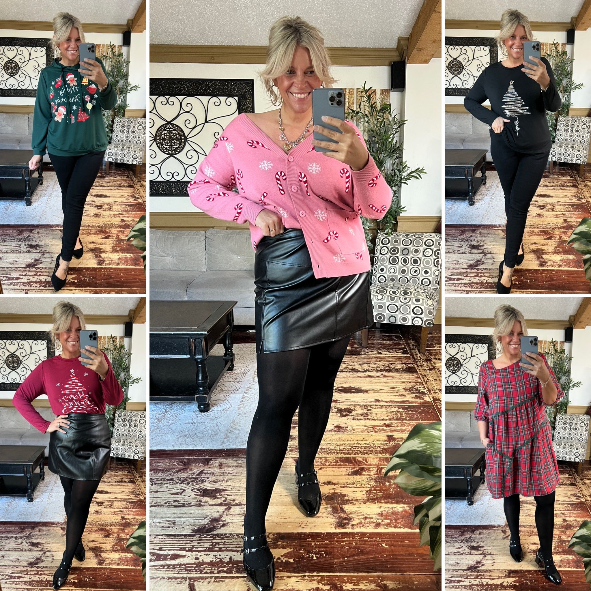 Wearing size 12 in all tops & my dress, size xl in the skirt; size 14 in the jeans 

#LTKSeasonal #LTKHoliday #LTKFindsUnder50