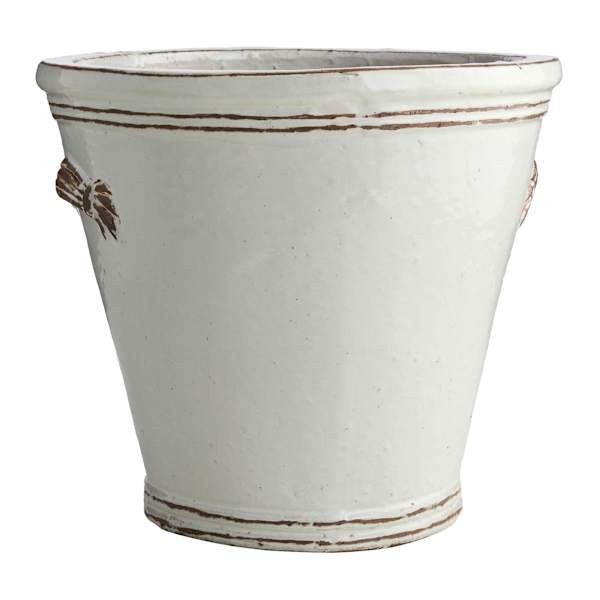 Alexa White Ceramic Outdoor Planter, Large | At Home