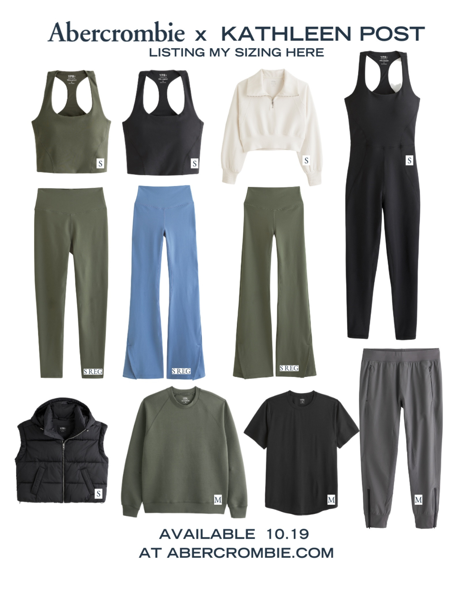 code AFKATHLEEN for 25% off! Sizing listed in graphic!  #kathleenpost #abercrombie #afxkp