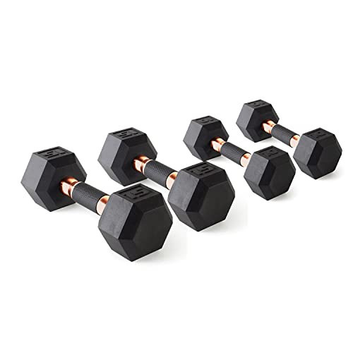 CAP Barbell 50 lbs Coated Dumbbell Set with Copper handles, 10LBx2, 15lbx2 | Amazon (US)