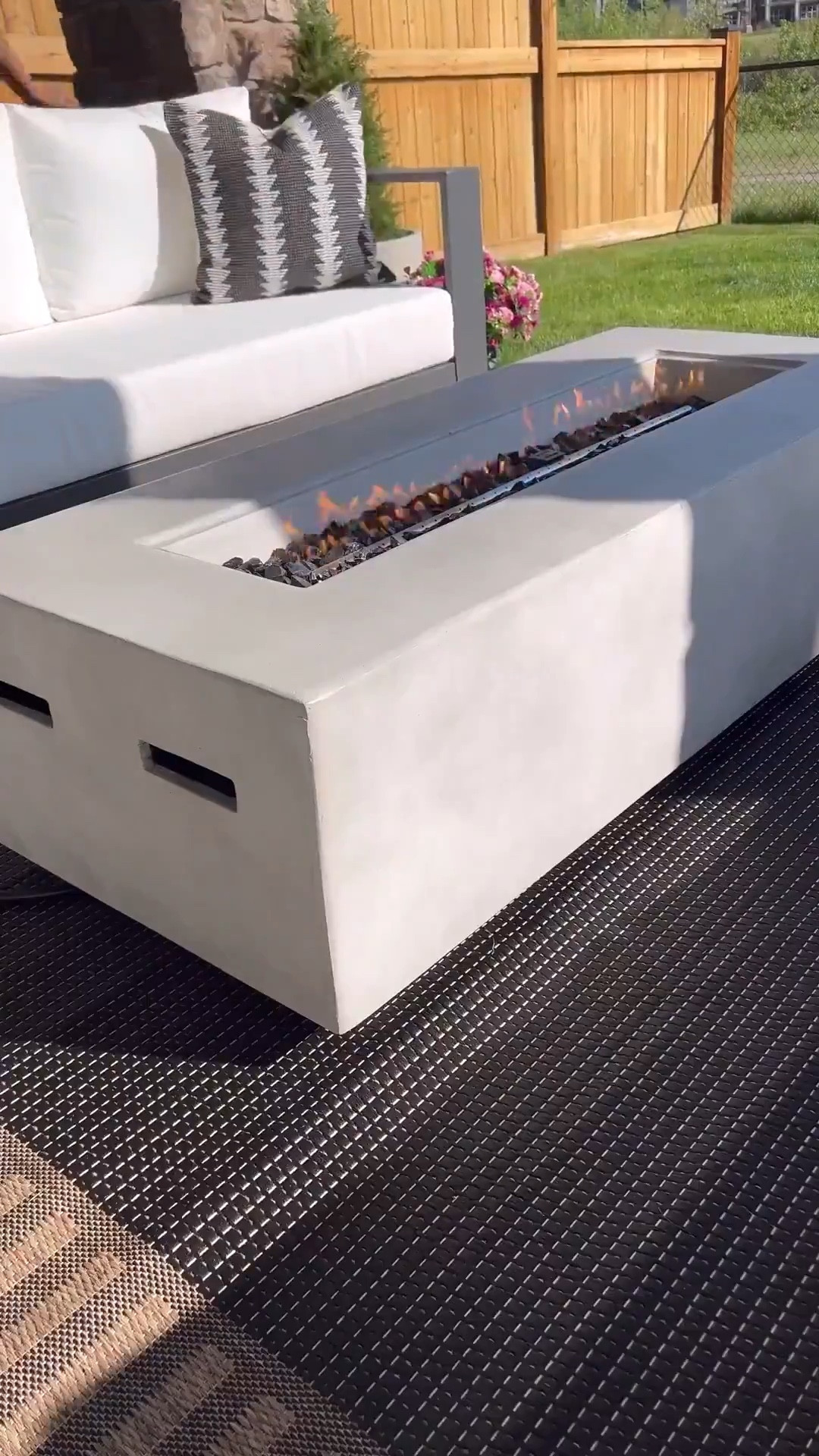 Elevate your outdoor patio with modern fire pit. Color is natural concrete and comes in gorgeous white stone and charcoal color options. 🤎

#LTKHome #LTKSaleAlert #LTKStyleTip
