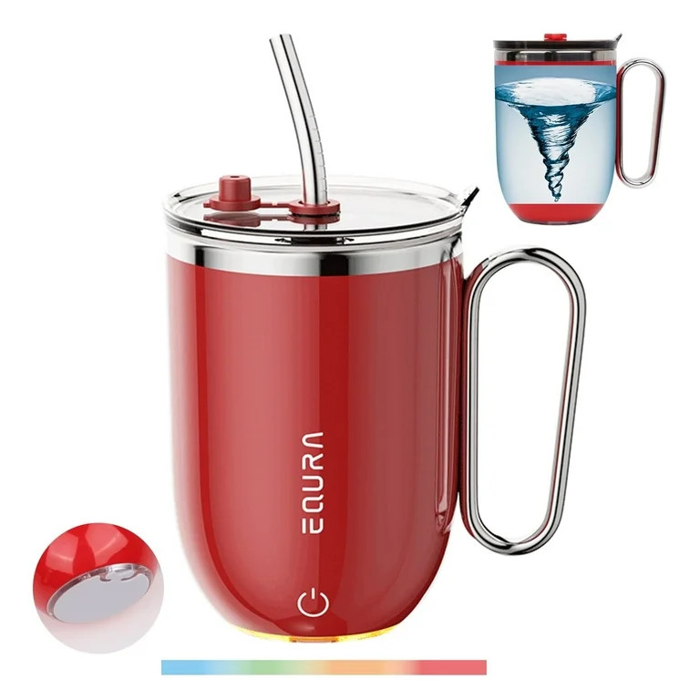 Daasigwaa Self Stirring Mug - 4-Color Temp Display Magnetic Electric Auto Mixing Stainless Steel ... | Walmart (US)