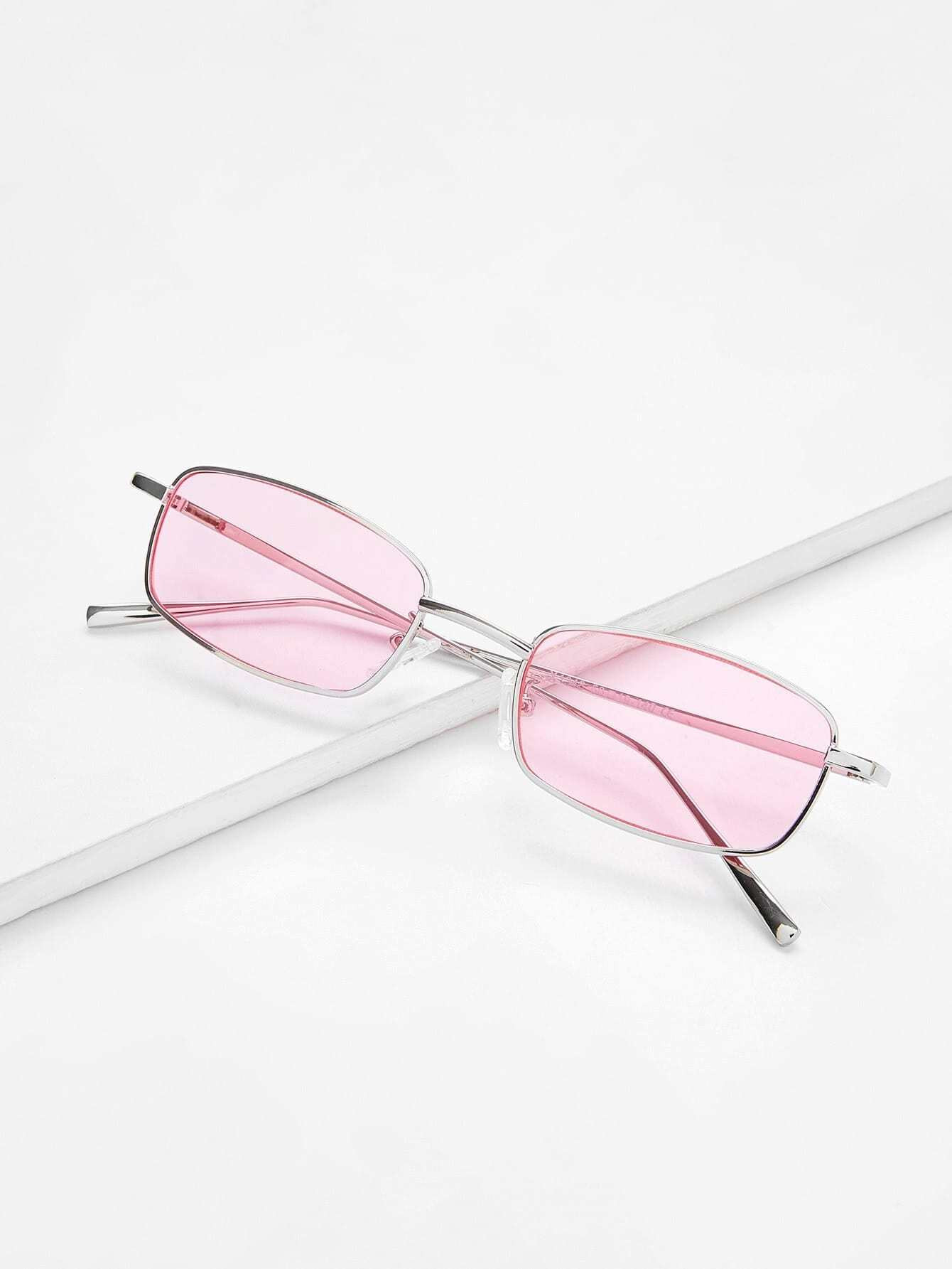 Minimalist Rectangle Lens Sunglasses | SHEIN