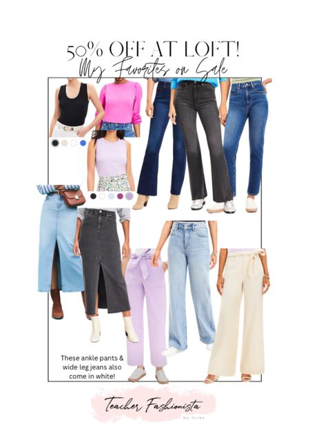 Loft is having 50% off of everything plus you can use your Loft cash!! I have found many favorites this season and am including them here. I would recommend sizing down the jeans, but get your regular size in the colored pants. I size down in these tops, too.


Teacher outfits, workwear, office, spring outfits, wide leg jeans, ankle pants, work pants, denim skirt

#LTKworkwear #LTKfindsunder50 #LTKsalealert