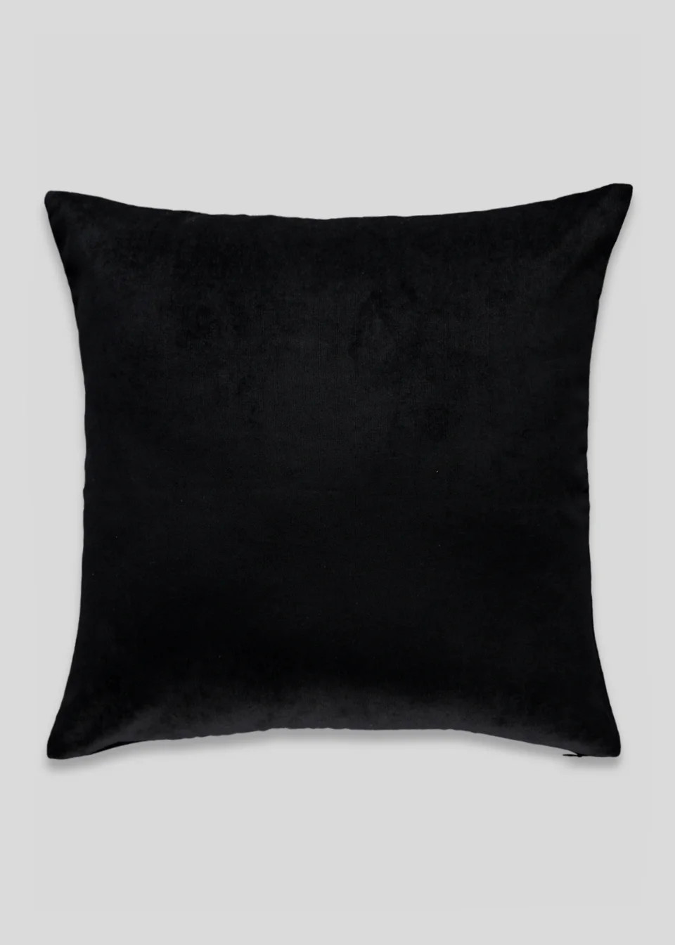 Black Large Soft Velour Cushion | Matalan (UK)