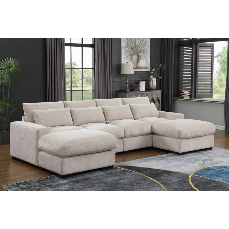 Mauralia Piece Upholstered Chaise Sectional | Wayfair North America