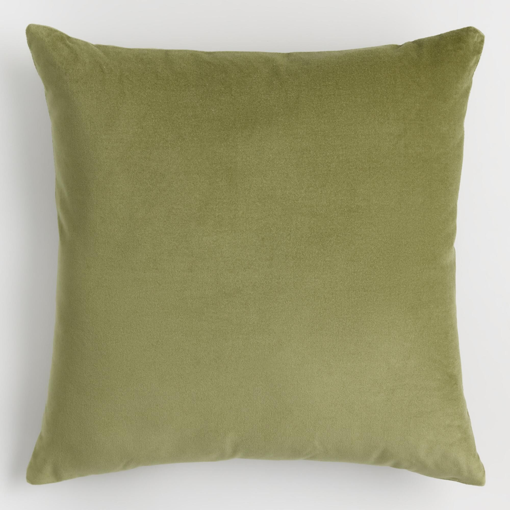 Light Green Velvet Throw Pillow by World Market | World Market