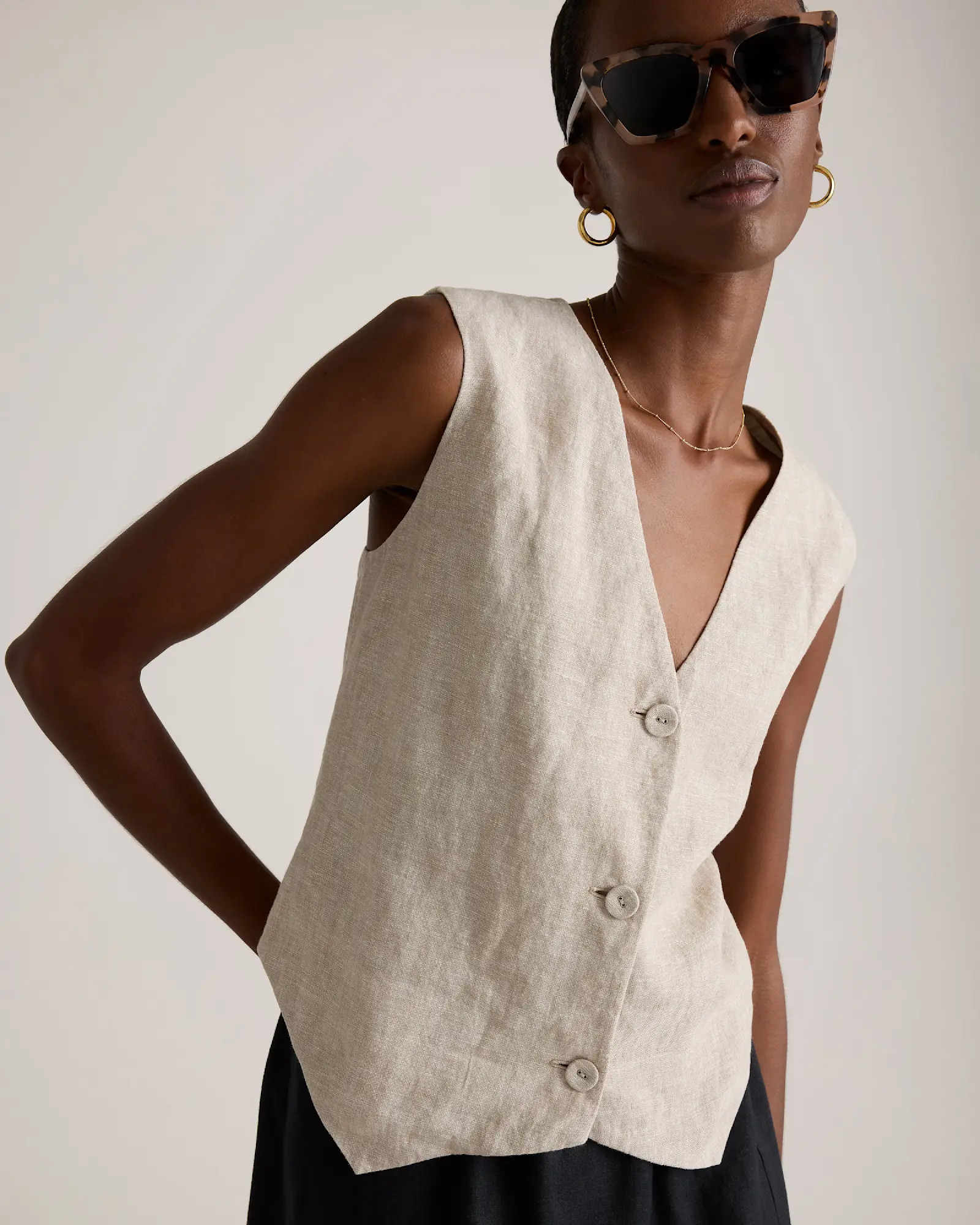 100% European Linen Vest | Quince