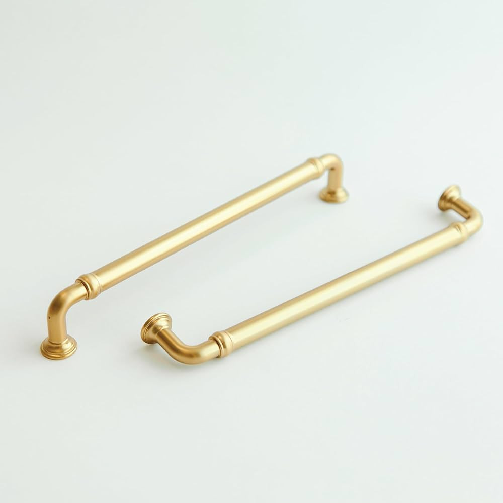 Lake & Loom 2 Pack Walden Brushed Brass Cabinet Pulls Gold Cabinet Handles 7.5 inch (192mm) Kitch... | Amazon (US)