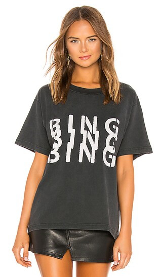 ANINE BING Bandit Bing Tee in Washed Black | Revolve Clothing (Global)