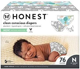 HONEST The Company, Club Box, Clean Conscious Diapers, Above It All + Pandas, Size Newborn, 76 Co... | Amazon (US)
