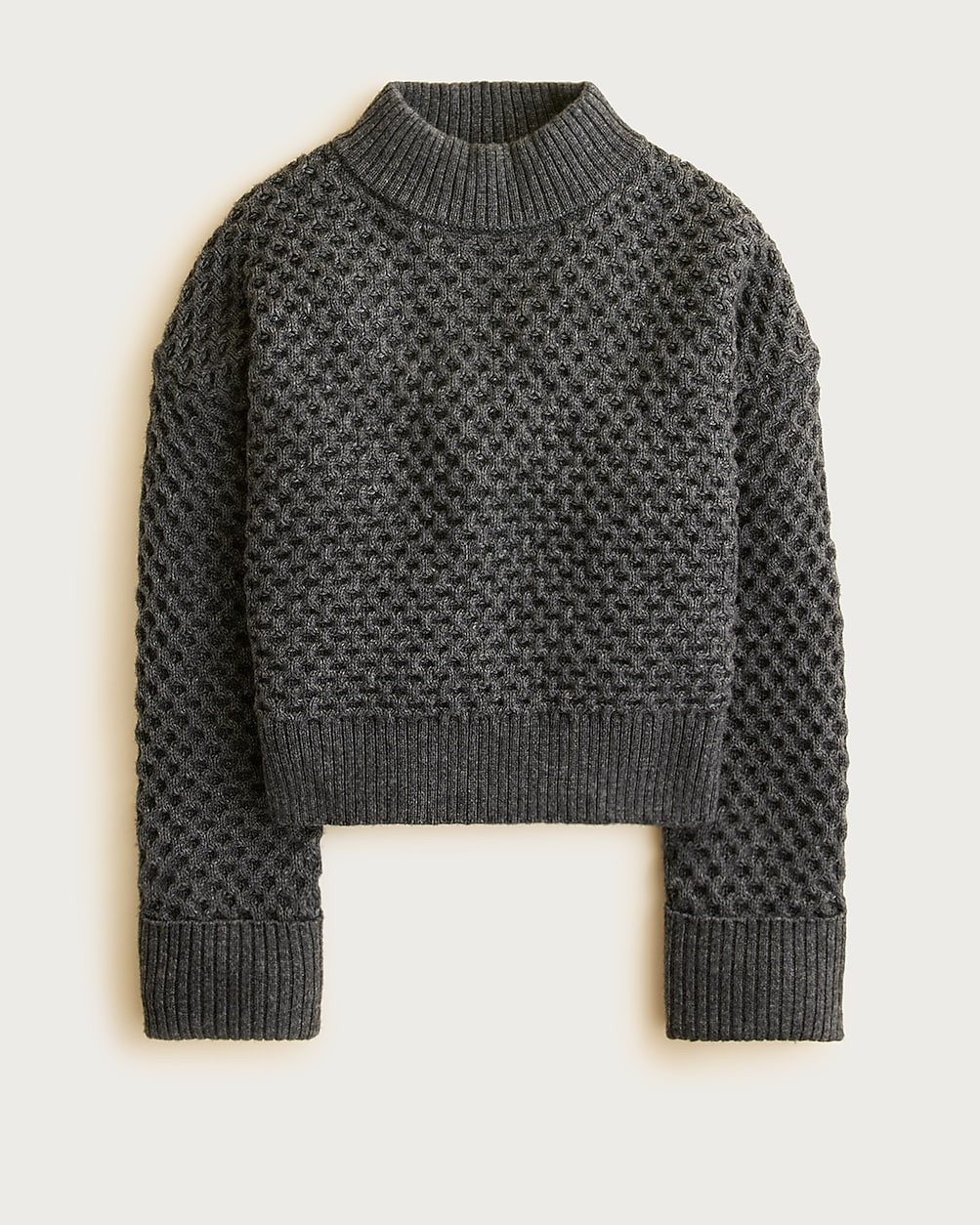 Honeycomb mockneck sweater in wool blend | J. Crew US