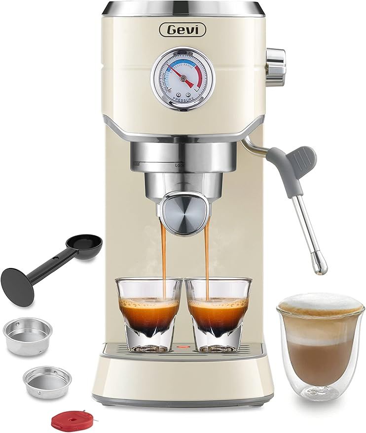 Gevi Espresso Machine 20 Bar, Professional Espresso Maker with Milk Frother Steam Wand, Compact S... | Amazon (US)