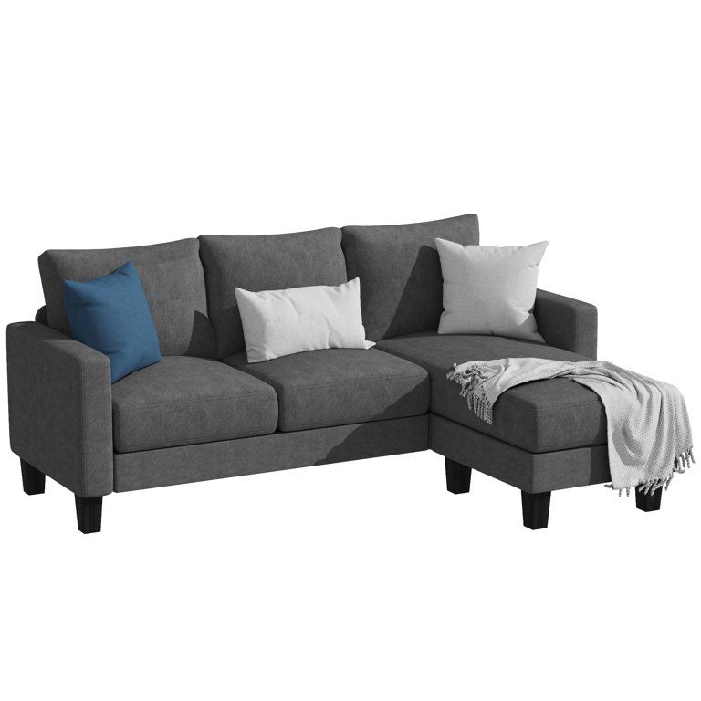 Homall Convertible Sectional Sofa Couch, Modern Linen Fabric L-Shaped Couch 3-Seat Sofa Sectional... | Walmart (US)
