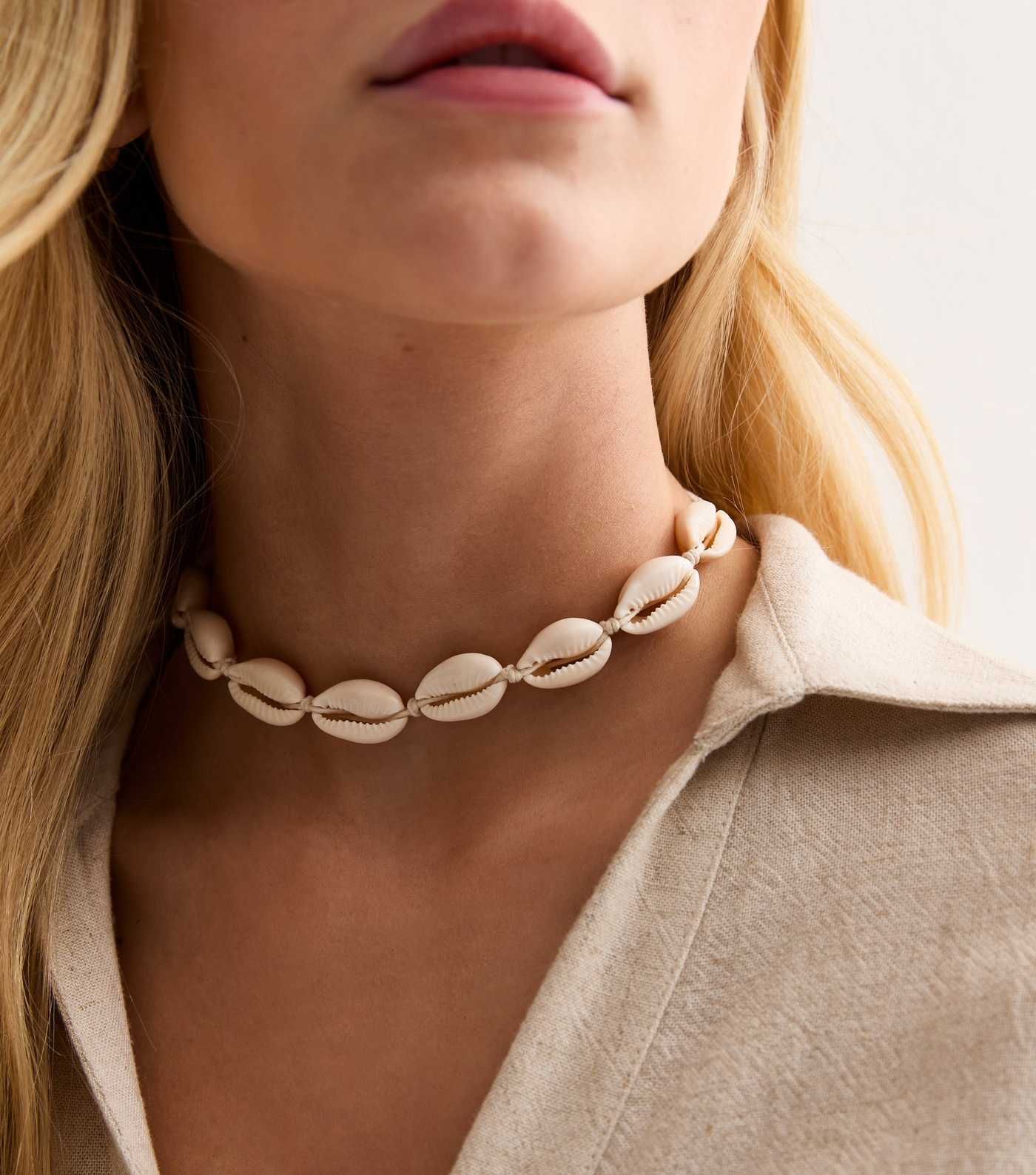 Cream Shell Cord Choker Necklace | New Look | New Look (UK)