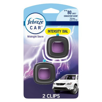 Febreze Car Air Freshener Vent Clip - Midnight Storm Scent - 0.13 fl oz/2pk | Target