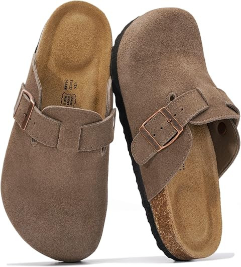 100% Genuine Leather Slip-on Footbed Clogs for Women - Fall Shoes for Women | Amazon (US)