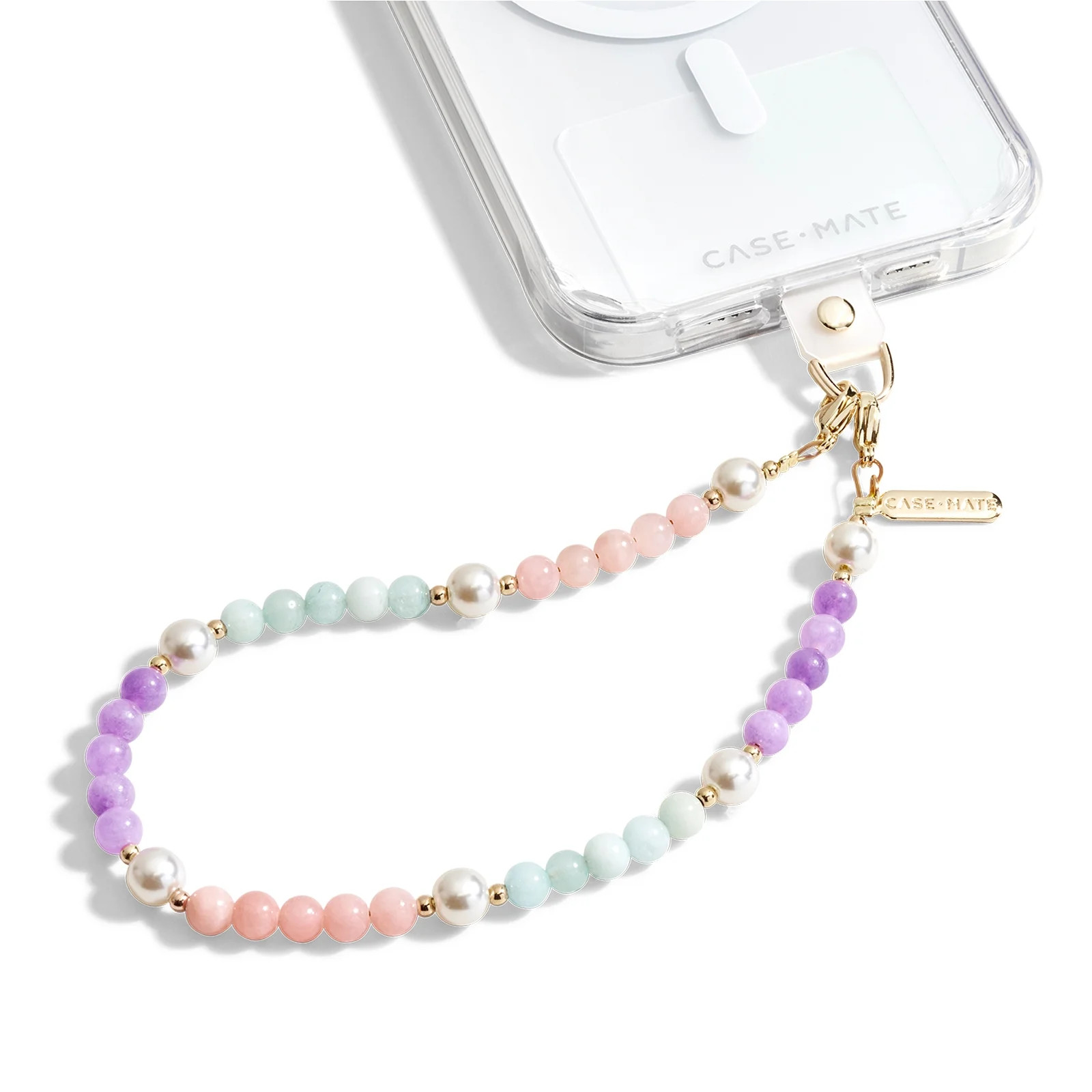 Case-Mate Cell Phone Charm Strap with Beaded Pearls and Gold - Hands-Free Secure Wrist Grip | Walmart (US)