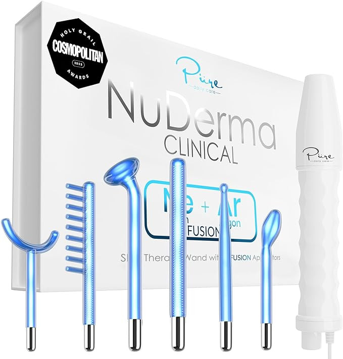 Pure Daily Care NuDerma Clinical Portable Skin Therapy Wand, Machine with 6 Fusion Neon + Argon W... | Amazon (US)