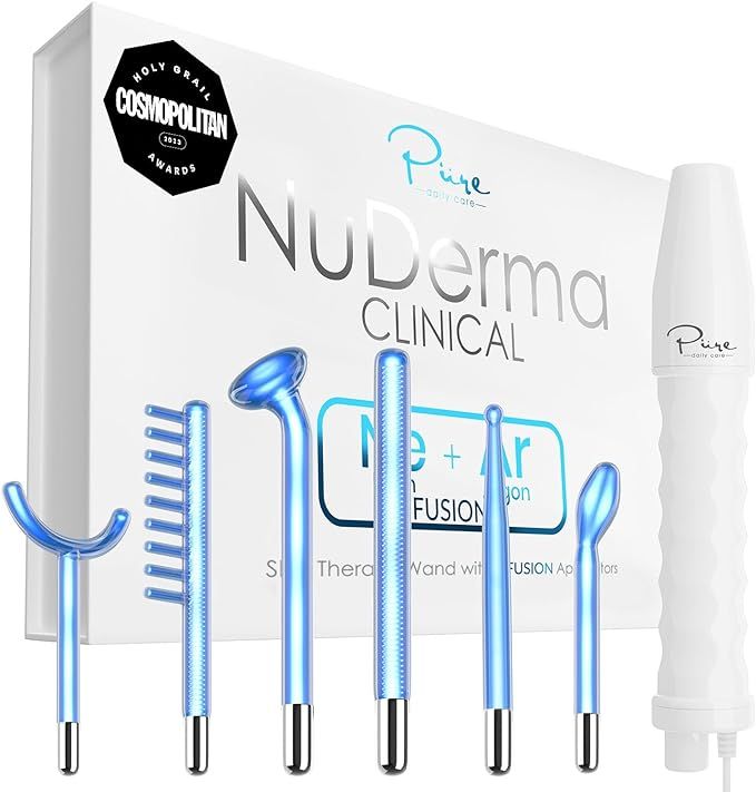 NuDerma Clinical Skin Therapy Wand - Portable Skin Therapy Machine w 6 Fusion Neon + Argon Wands ... | Amazon (US)