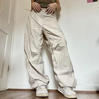 Ynocfri Women Baggy Cargo Pants Drawstring Low Waisted Casual Loose Pants Trousers with Pocket St... | Amazon (US)