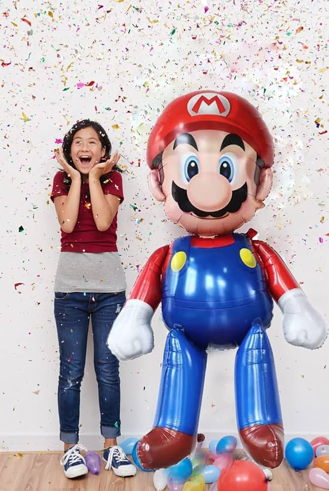 LOVSONG Birthday Party Balloons - 60 Inch LARGE Mario Bros Balloons Video Game Decorations | Amazon (US)