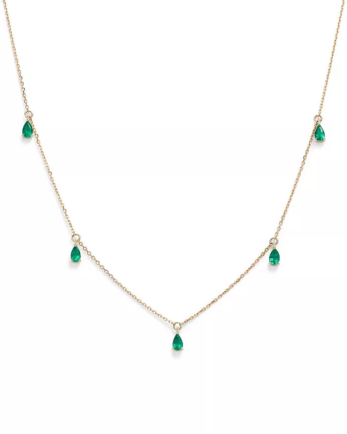 Emerald Teardrop Charm Necklace in 14K Yellow Gold, 17" - 100% Exclusive | Bloomingdale's (US)