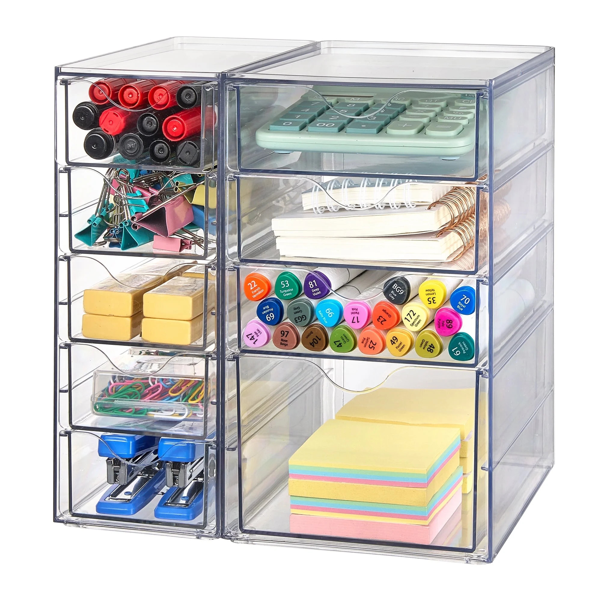 Vtopmart Acrylic Organizer with 9 Drawers, Clear Storage Drawers, Desk Organization and Storage | Walmart (US)