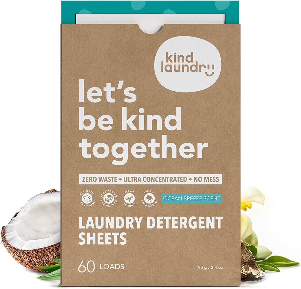 KIND LAUNDRY Detergent Sheets (Ocean Breeze) - Award Winning Eco Friendly Washer Soap Strips, Pla... | Amazon (CA)