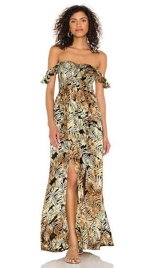 Hollie Dress in Batik Palms Black | Revolve Clothing (Global)