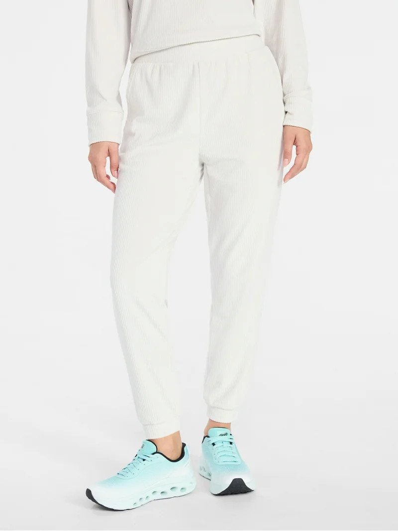 Avia Women's Ribbed Velour Jogger Pants, Sizes XS-XXXL | Walmart (US)