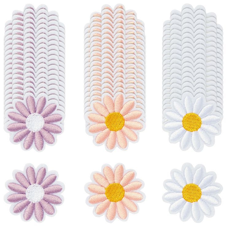 Bright Creations 60 Pieces Daisy Flower Iron on Embroidery Patches (1.6 x 1.6 in, 3 Colors) | Target